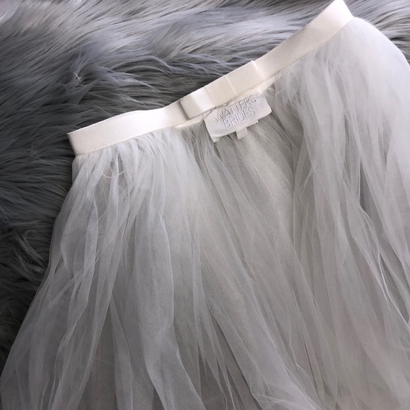 RARE WATTERS BRIDE TULLE BOW CLIP TRAIN SKIRT 10 - Picture 3 of 9